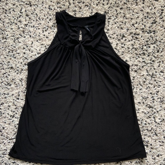 Black sleeveless tie-neck blouse - Picture 3 of 6